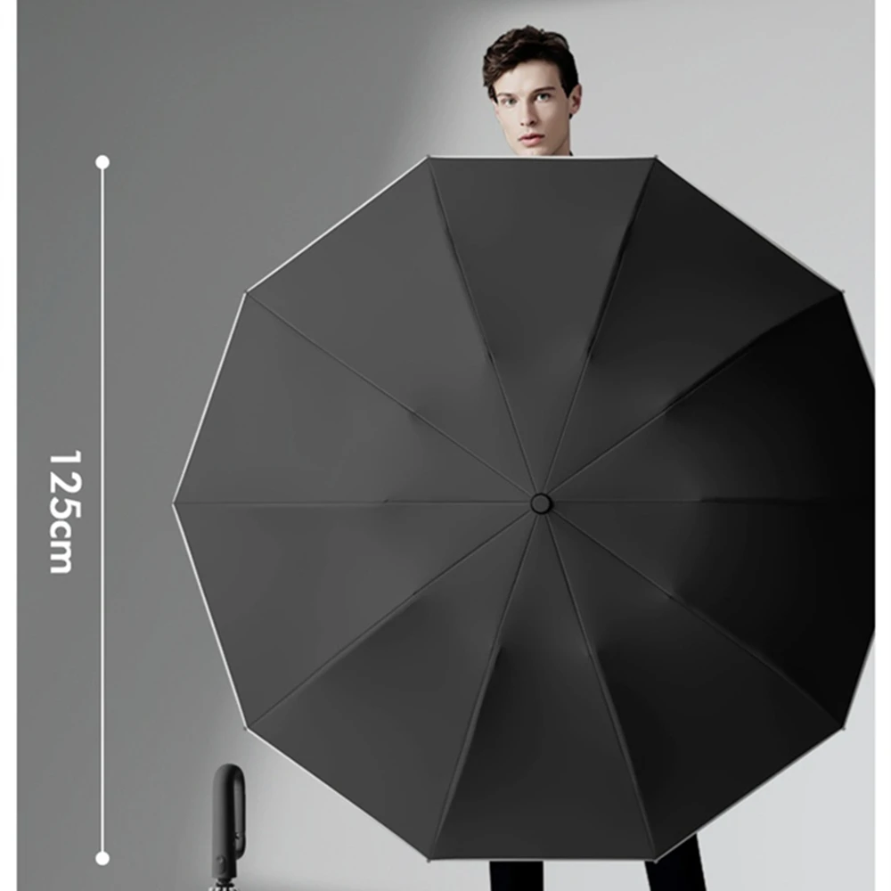 Ring Buckle Design 10 Rib Fully Automatic Umbrella for Men Folding Extra Large Strong Women's Sunshade Double Umbrella - Image 2