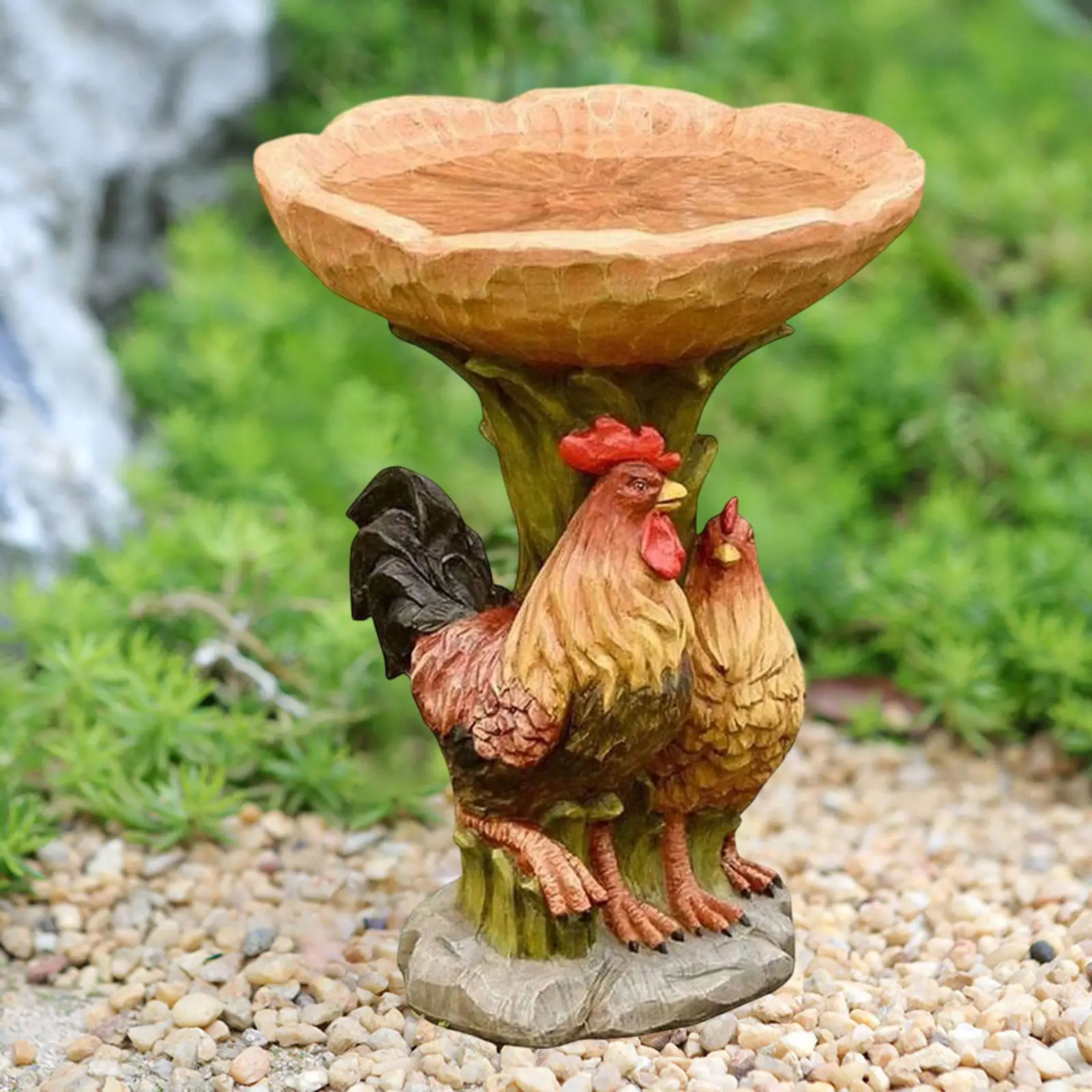 Rooster Statue Figurine Lawn Landscape Resin Feeder Garden Bird Bath Bowl for Balcony Outdoor Hummingbird Porch Housewarming Rooster Statue Figurine Lawn Landscape Resin Feeder Garden Bird Bath Bowl for Balcony Outdoor Hummingbird Porch Housewarming