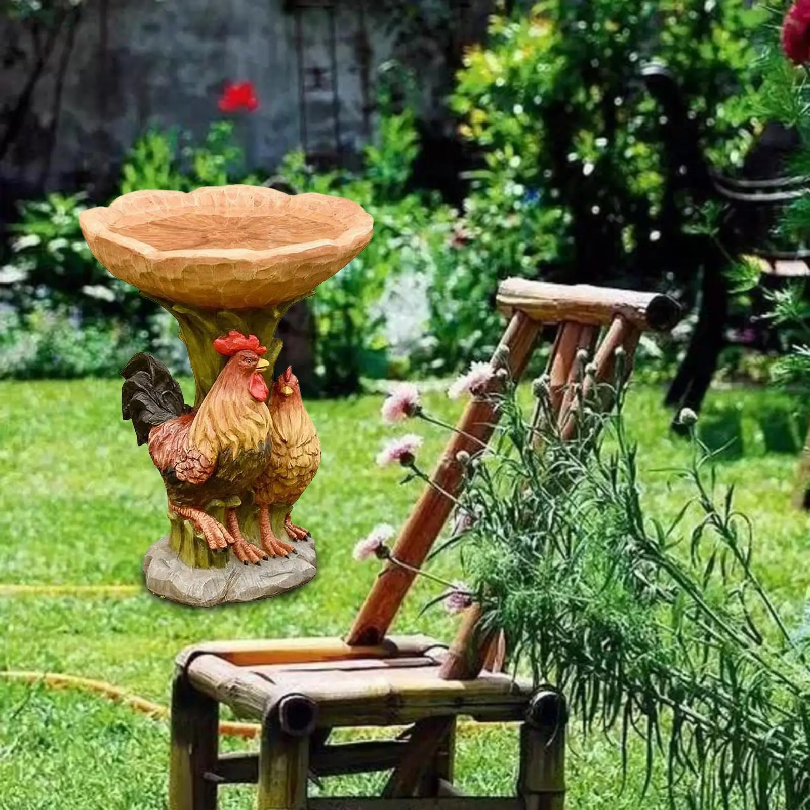 Rooster Statue Figurine Lawn Landscape Resin Feeder Garden Bird Bath Bowl for Balcony Outdoor Hummingbird Porch Housewarming Rooster Statue Figurine Lawn Landscape Resin Feeder Garden Bird Bath Bowl for Balcony Outdoor Hummingbird Porch Housewarming