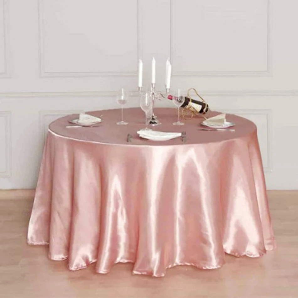 Rose Gold Satin Tablecloth,Nordic Style Elegance Wedding Dust-Proof Table Cover,For Dinning Birthday Party Tabletop Decor - Image 5