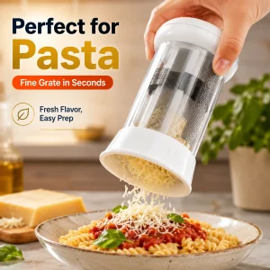 Rotating 4-Sided Cheese Grater Stainless Steel Blade Fine Grate Slice Shred Compact Kitchen Food Shredder