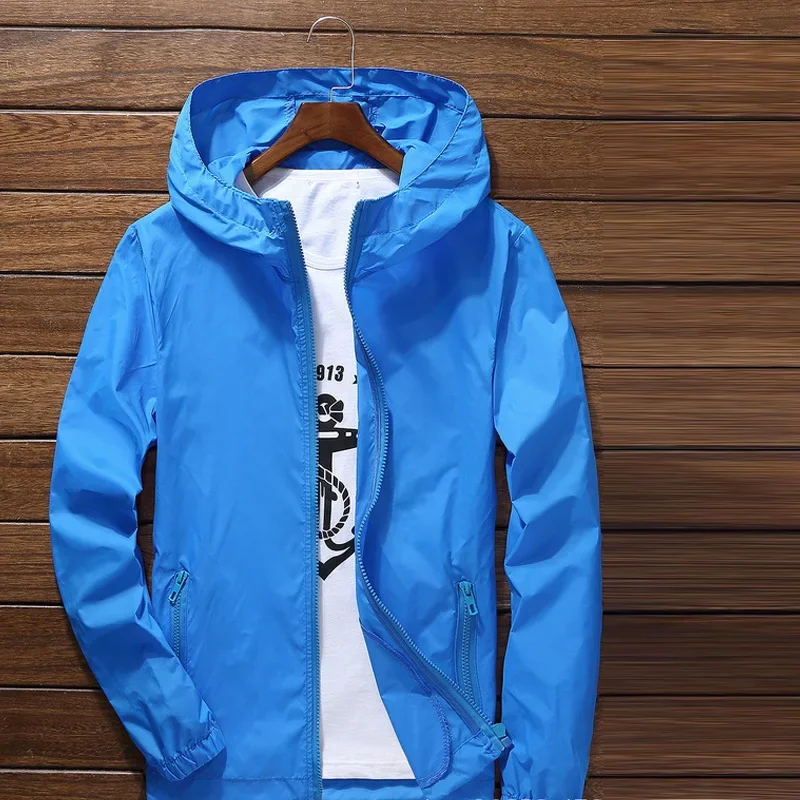 S-7XL Windproof Quick Dry Coat Ultra-Light Waterproof Jacket Men Women UV Outwear Camping Hiking Cycling Running Sport Rain Coat - Image 4