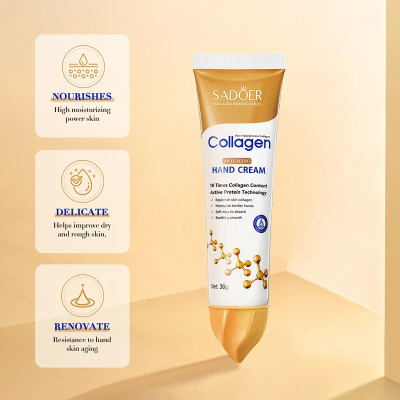 SADOER Collagen Hand Cream Hands Skin Friming skincare Moisturizing Brightening Hydrating Hands Creams Hand Skin Care Products - Image 4