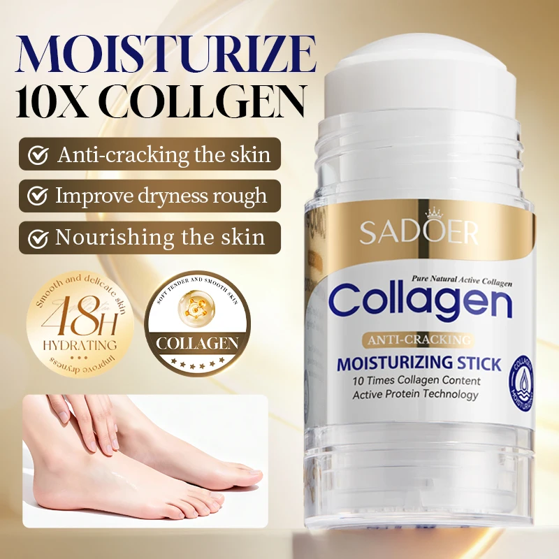 SADOER Collagen Hand & Foot Cream Stick Moisturizing Anti Cracking Whitening Anti Wrinkles Anti-Aging Hands Skin Care Products - Image 2