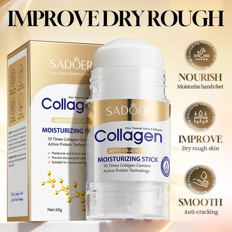 SADOER Collagen Hand & Foot Cream Stick Moisturizing Anti Cracking Whitening Anti Wrinkles Anti-Aging Hands Skin Care Products - Image 3