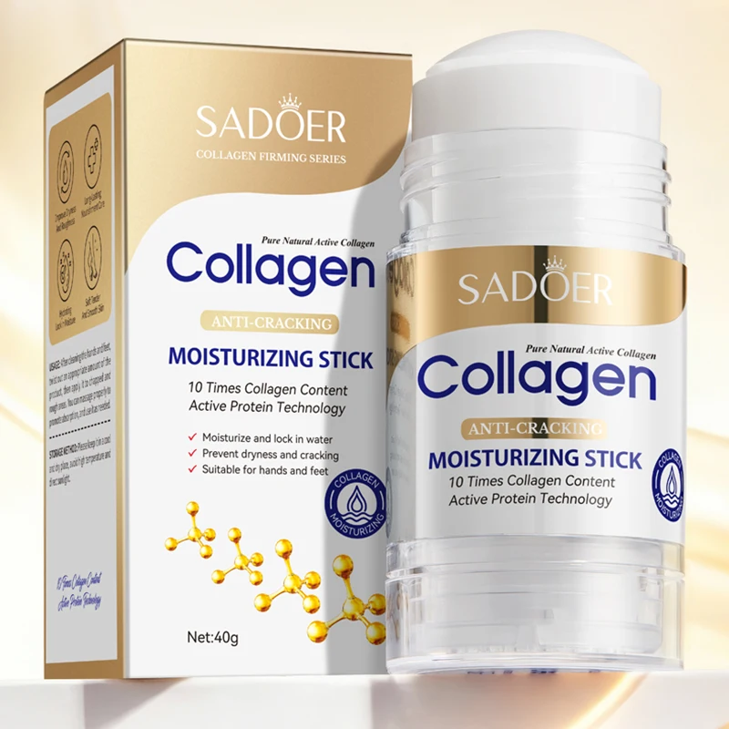 SADOER Collagen Hand & Foot Cream Stick Moisturizing Anti Cracking Whitening Anti Wrinkles Anti-Aging Hands Skin Care Products