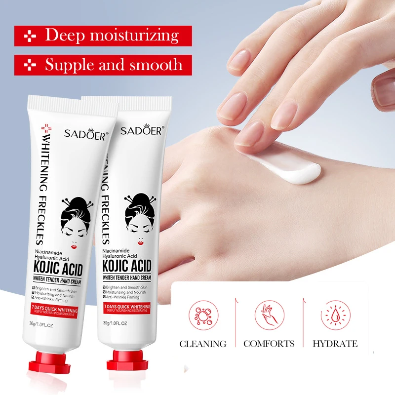 SADOER Kojic Acid Hand Cream Moisturizing Nourishing Brightening Hydrating Hand Creams Beauty Hands Skin Care Products - Image 2