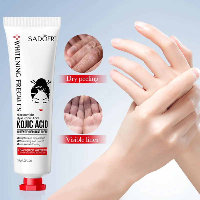 SADOER Kojic Acid Hand Cream Moisturizing Nourishing Brightening Hydrating Hand Creams Beauty Hands Skin Care Products - Image 5