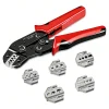 SN-58B Crimping Tool Plier Kit With 5 Replaceable Jaws for Dupont JST Terminals,Non-Insulated Ferrule,Butt,Solar&Coax Connectors