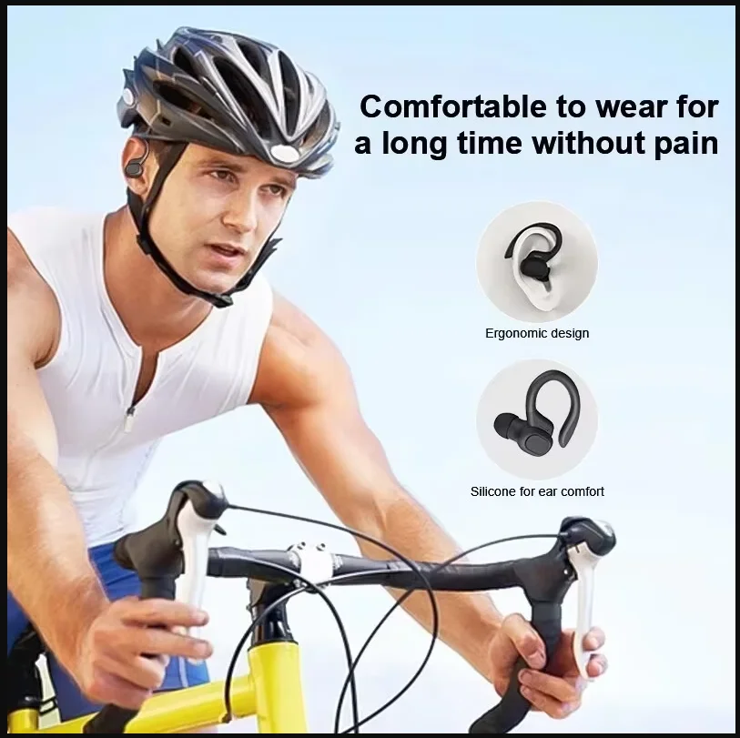 SP16 Wireless Earbuds Ear Hook Sports Stereo Headset HiFi Waterproof with Mic TWS Wireless Earphones for Business Office Travel - Image 5