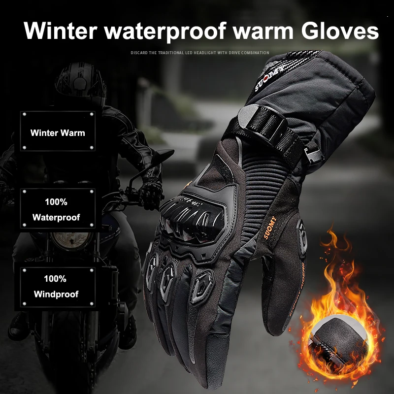 SUOMY Motorcycle Gloves Men Waterproof Windproof Winter Warm Moto Biker Gloves Motorbike Riding Touch Screen Gant Moto Guantes - Image 4