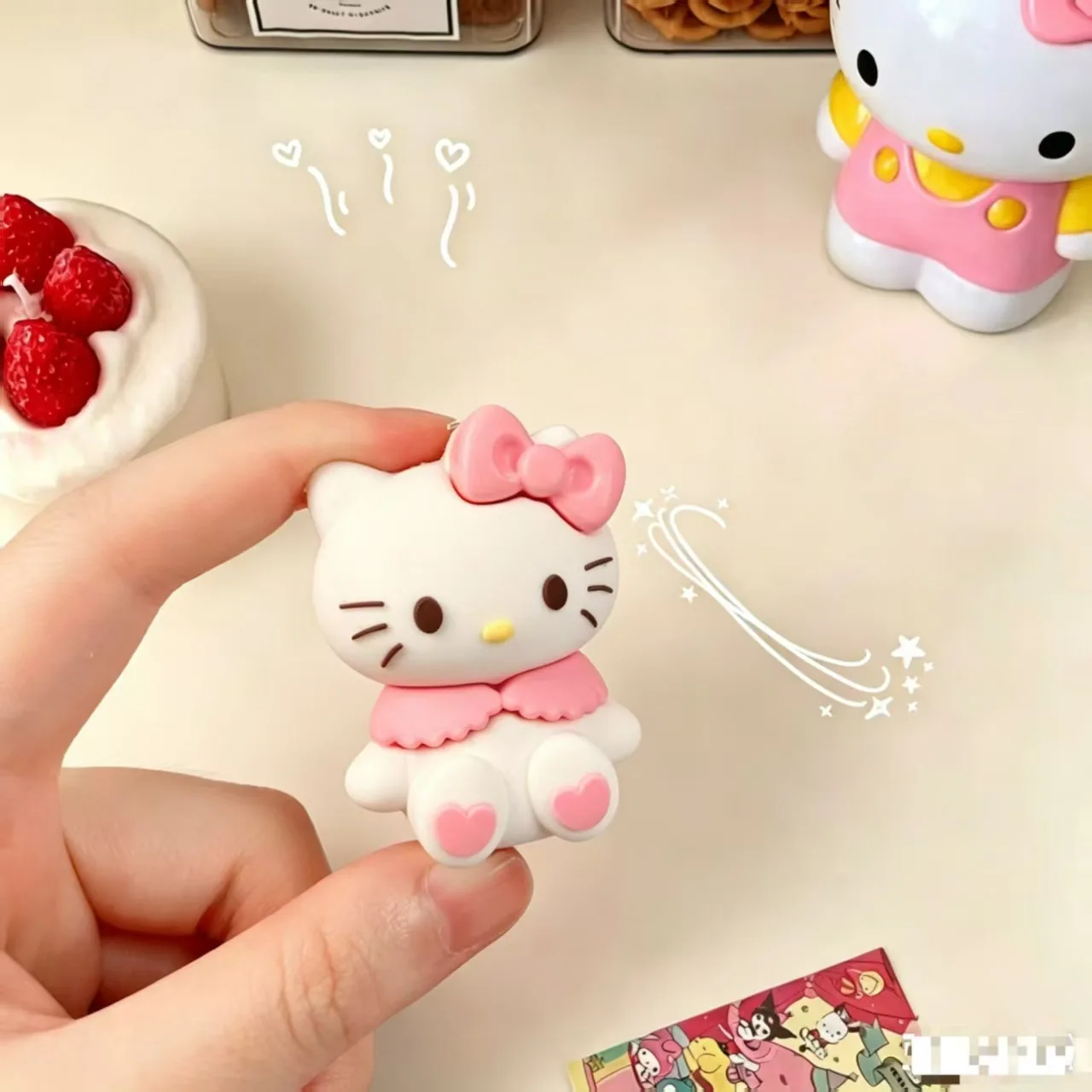 Sanrio 2-in-1 Pencil Sharpener & Eraser Set (Kuromi / My Melody / Hello Kitty) — Cute Stationery for Students and Kids. - Image 3