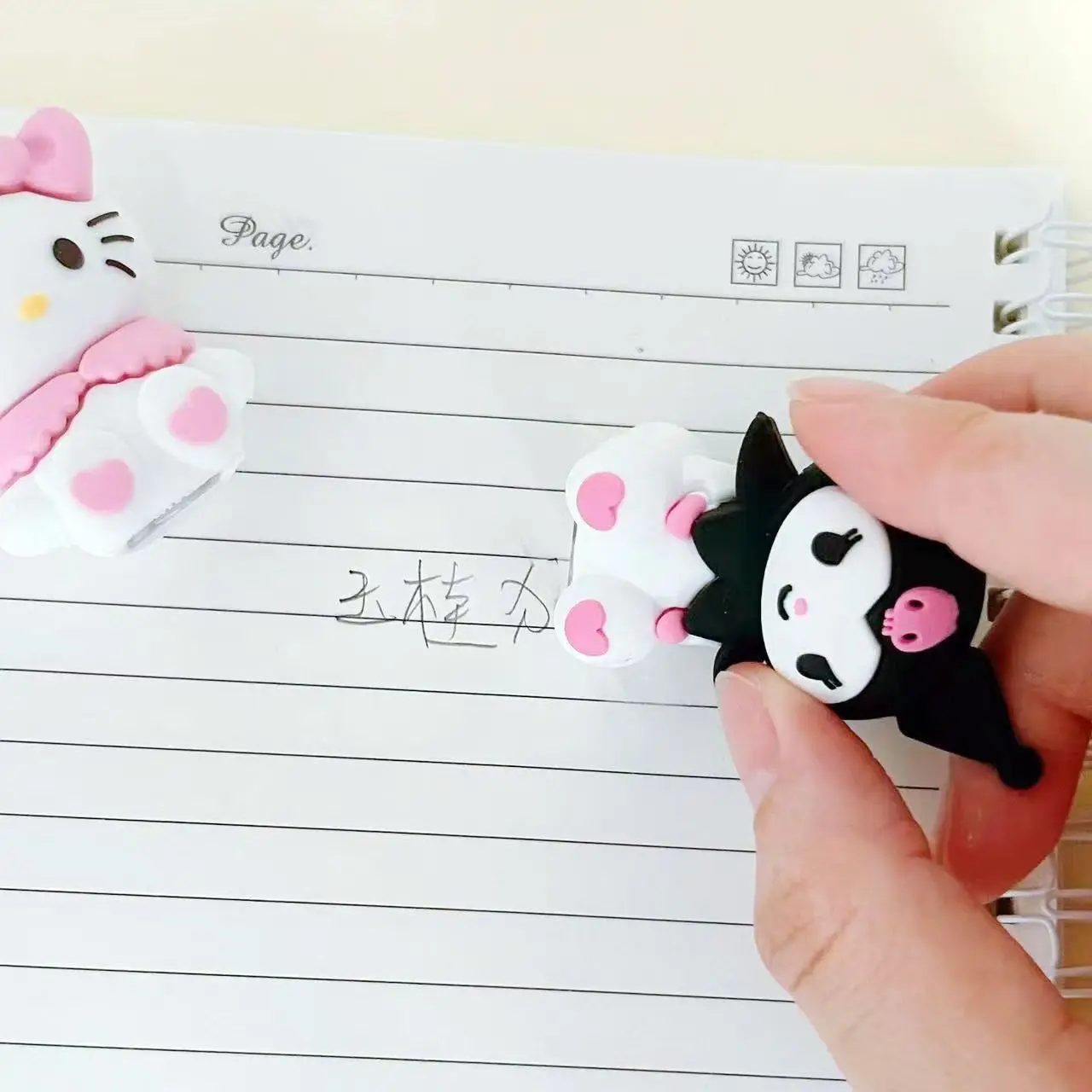 Sanrio 2-in-1 Pencil Sharpener & Eraser Set (Kuromi / My Melody / Hello Kitty) — Cute Stationery for Students and Kids. - Image 6