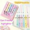 Sanrio Eye-Friendly Highlighter 6-Piece Set (Kuromi, My Melody) — Soft-tone soft-tip markers; high-capacity, cute stationery