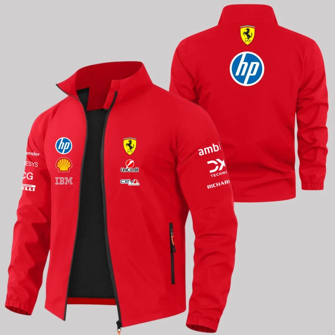 Scuderia Ferrari 2026 Charles Leclerc Hamilton Schumacher Jacket, Outdoor MOTO Windproof Jacket, Men's and Women's Fan Jackets - Image 3