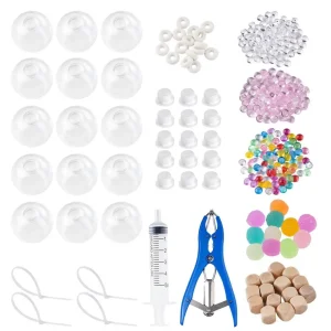 Sensory ASMR DIY Squish Ball Craft Kit Empty Squeeze Ball Skins with Filling Materials DIY Handmade Stress Relief Toys Kit