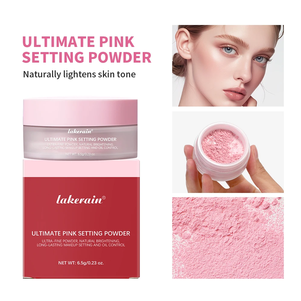 Setting Powder long-Lasting Matte Pink Finish Oil Control Makeup Fixation Removal Pore Modification Setting Cosmetics one size - Image 5