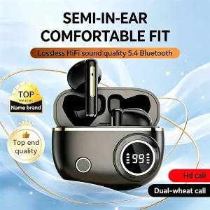 Simple True Wireless Semi-In-Ear Bluetooth Earphones Low-Delay HD Call HiFi Heavy Bass Creative Gifts With Mic Wireless Headsets