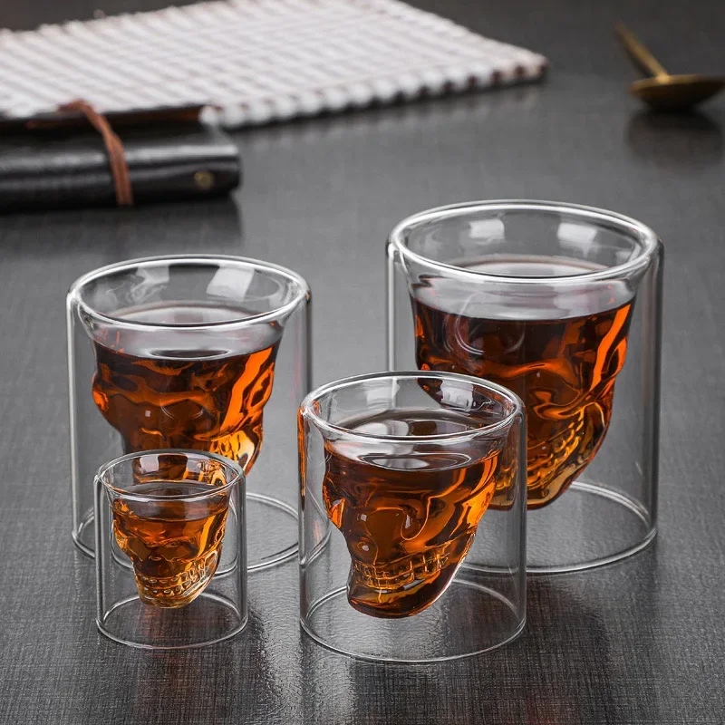Skull Creative Glass Bar Clear Insulated Glass Skull Whiskey Liquor Beer Glass Shaped Glass - Image 2