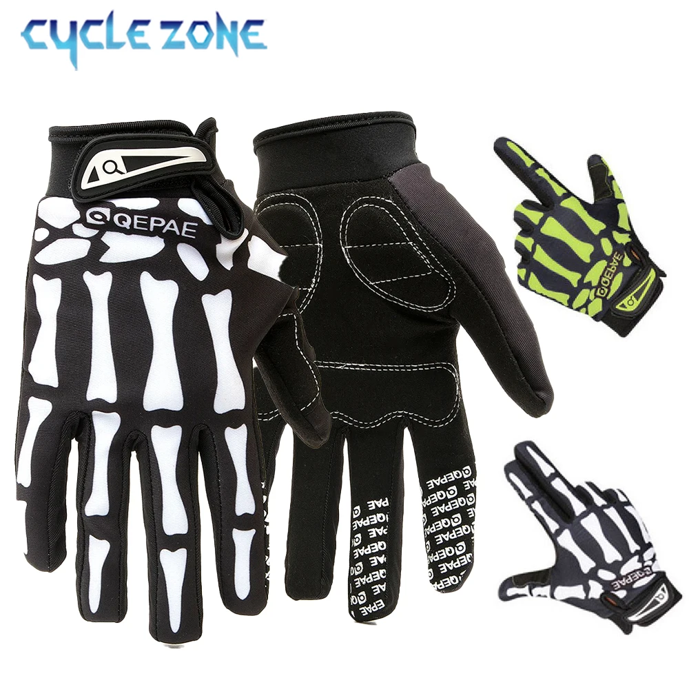 Skull Full Finger Knuckle Glove Anti-slip Mittens Motorcycle Cycling Winter Warm Mitten Unisex Sport Gloves Bicycle Equipment - Image 2