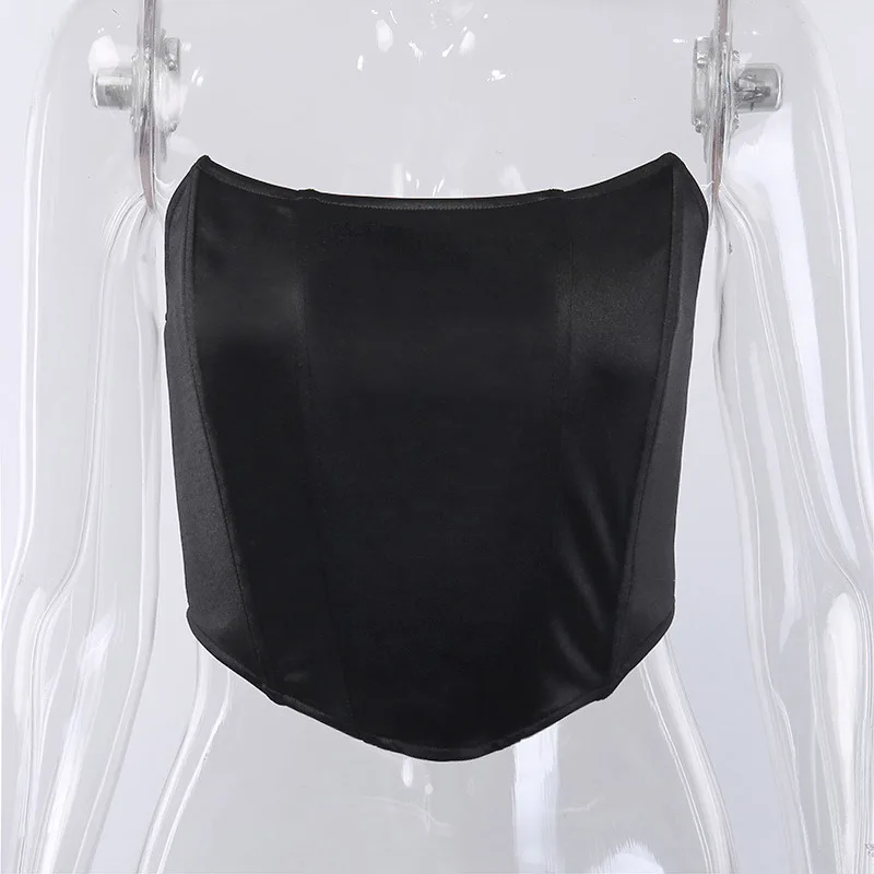 Sleeveless Off Shoulder Velvet Fashion Sexy Corset Crop Tops Vest Female Underwear Backless Bustier Top Solid - Image 4