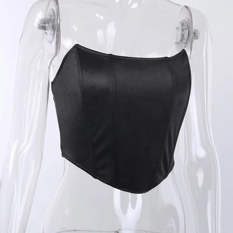 Sleeveless Off Shoulder Velvet Fashion Sexy Corset Crop Tops Vest Female Underwear Backless Bustier Top Solid - Image 5