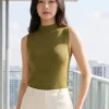 Sleeveless Pullovers Knitted Women Tank Top 2026 Summer Crop Tops Slim Sweater Spring Autumn Solid Versatile Vest