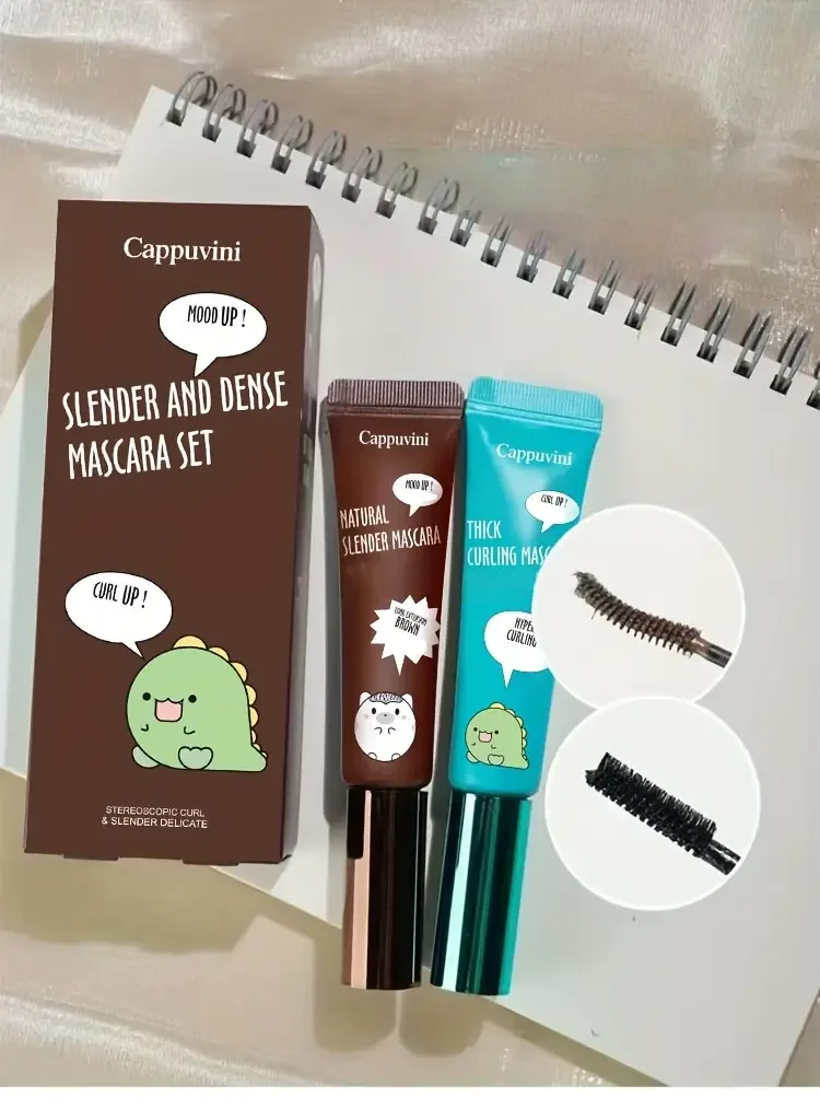 Slimming and Volume Mascara Set - Brown and Black Mascara Set,Waterproof and Long-Lasting Curl Non-smudge Eyelash Makeup Mascara - Image 6