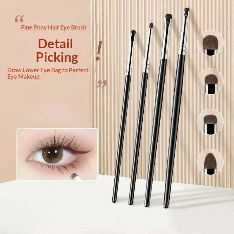 Small Angle Precise Detail Eyeshadow Brush Soft Horse Hair Eyelid Highlighter Lying Silkworm Makeup Brushes Eyes Make Up Tools - Image 2