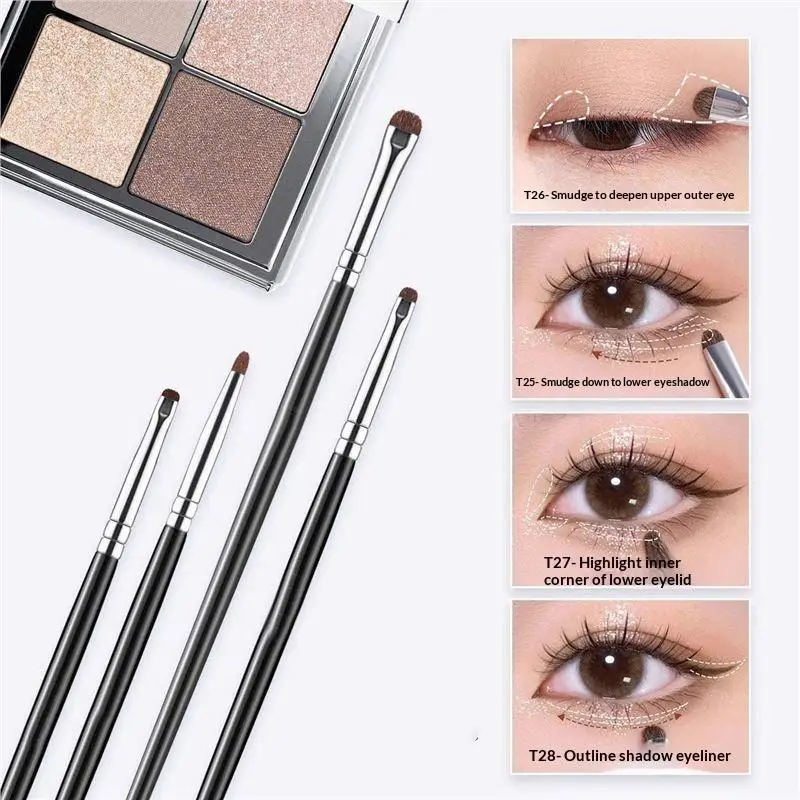 Small Angle Precise Detail Eyeshadow Brush Soft Horse Hair Eyelid Highlighter Lying Silkworm Makeup Brushes Eyes Make Up Tools