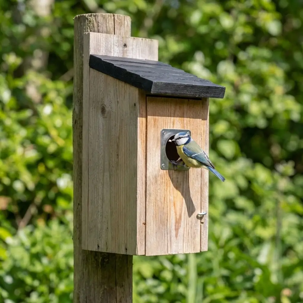 Smooth Finish Weatherproof Wooden Bird House Weather-Resistant Thickened Nesting Box Incubation Box Hanging Bird Shelter Outside - Image 4