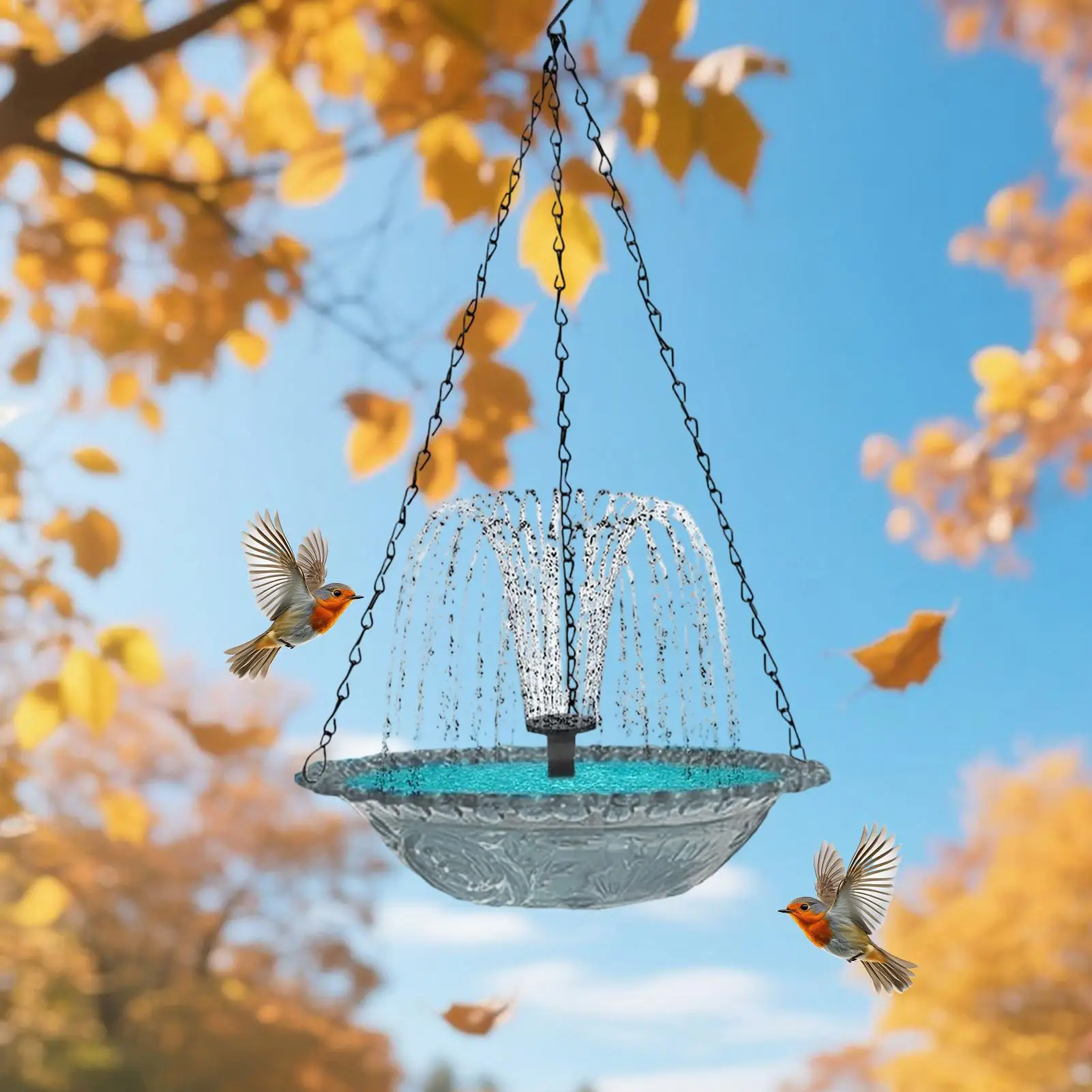 Solar Bird Baths Hangable Shower Bowl Solar Fountain For Bird Bath With Water Pump Birdbath For Outdoor Patio Garden Backyard - Image 5