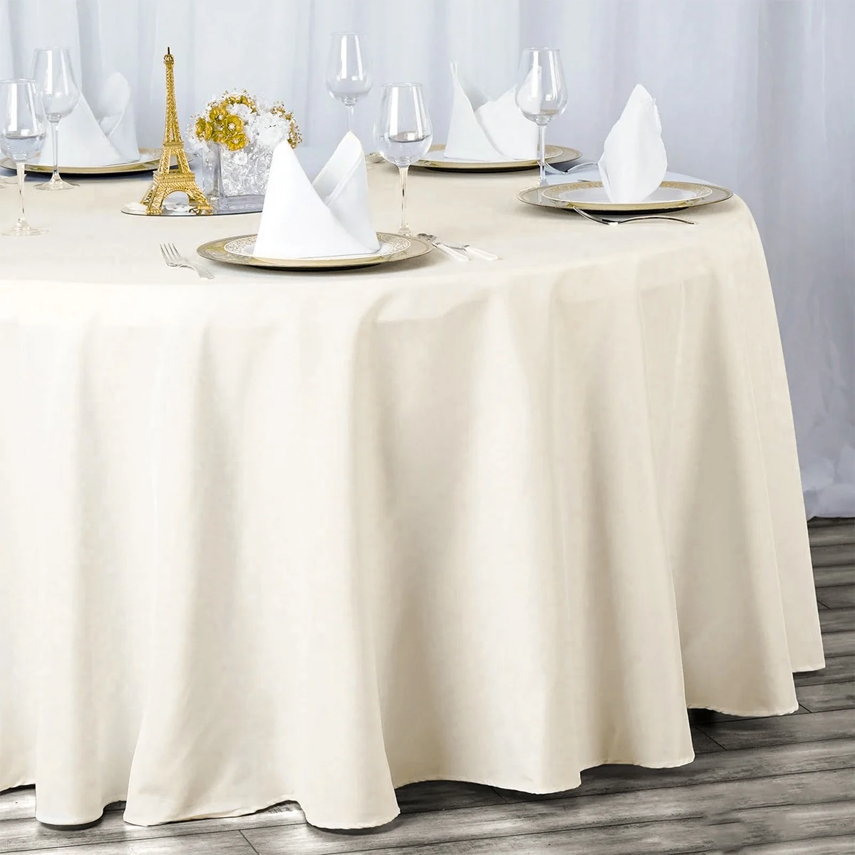 Solid Color Round Plastic Tablecloths Happy Birthday Decoration For Home Wedding Party Hotel No Stitching Fabric Table Cloth - Image 3