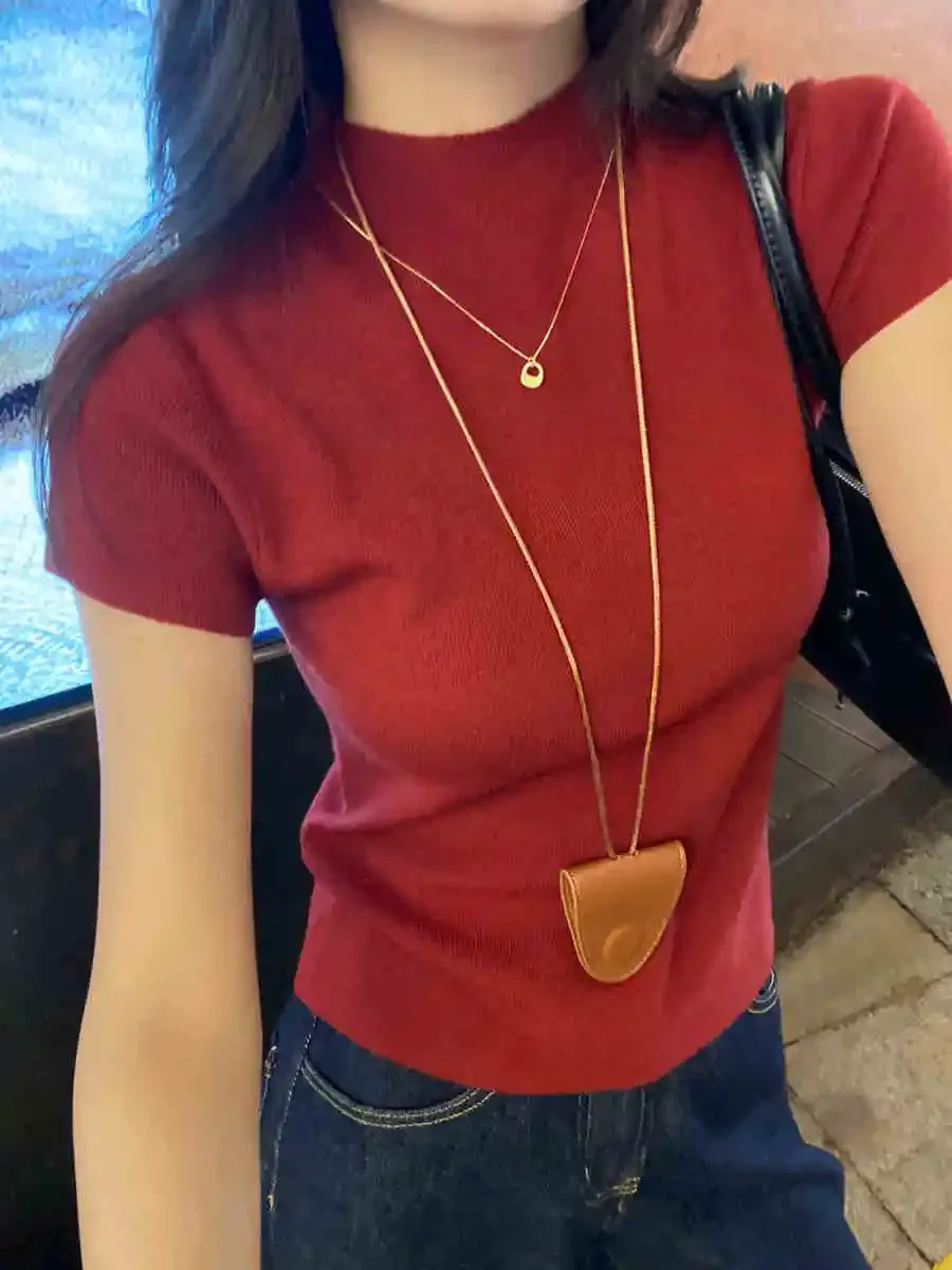 Solid Slim Fit Pullovers Women Summer Sexy Turtleneck Sleeveless T-Shirts Tops Causal Tees Shirts Female Streetwear Basics Tees - Image 5