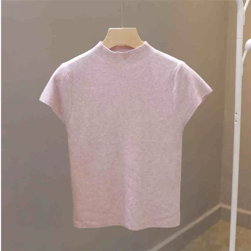 Solid Slim Fit Pullovers Women Summer Sexy Turtleneck Sleeveless T-Shirts Tops Causal Tees Shirts Female Streetwear Basics Tees - Image 6