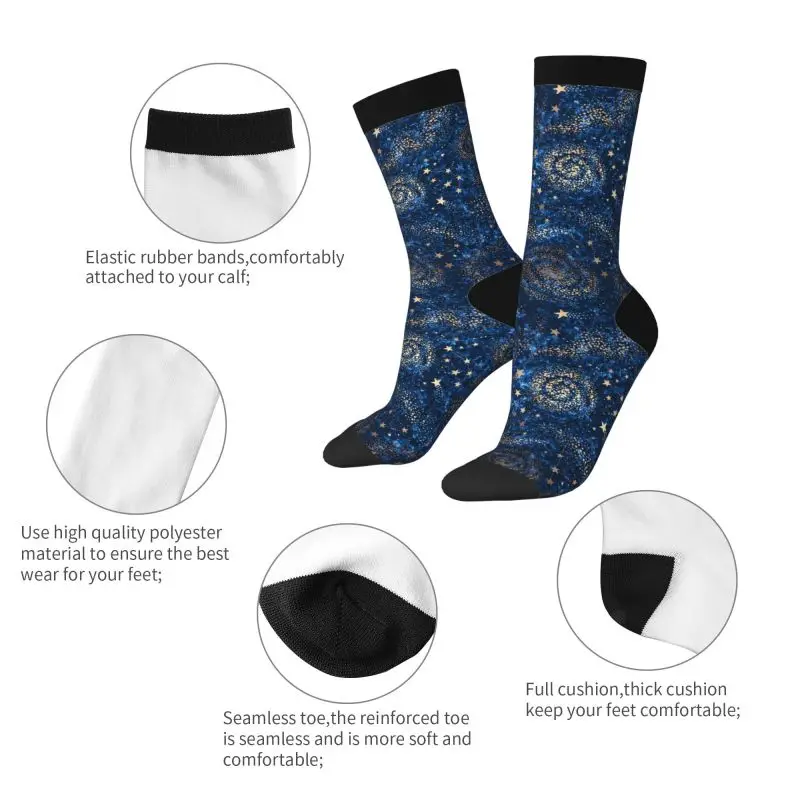 Space Galaxy Constellation Zodiac Star Novelty Crazy Crew Tube Socks Soft Comfortable Breathable Socks Non Slip Sport Crew Socks - Image 3
