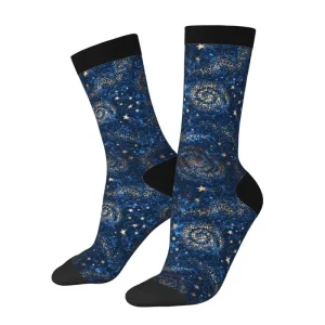 Space Galaxy Constellation Zodiac Star Novelty Crazy Crew Tube Socks Soft Comfortable Breathable Socks Non Slip Sport Crew Socks