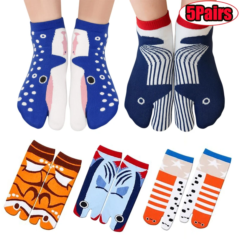 Split Toe Tabi Socks Women Funny Cartoon Mid-Tube Abstract Ugly Garden Eel Aquarium Socks Breathable Trendy Novelty Couple Socks