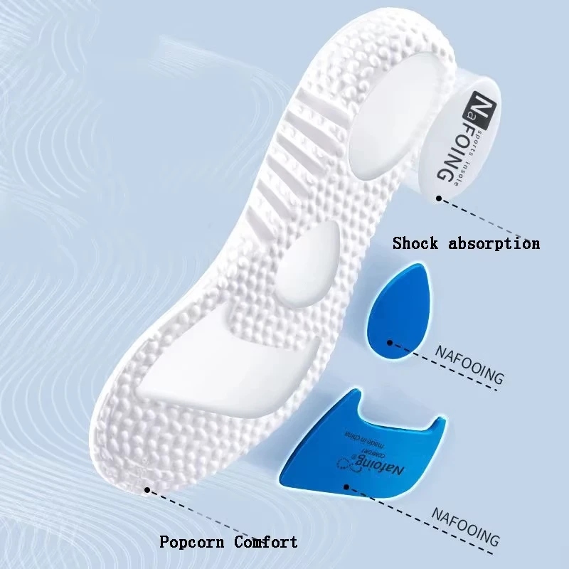 Sport Insoles for Shoes Sole Shock Absorption Deodorant Breathable Cushion Running Insoles For Feet Man Women Massage Care Pads - Image 2