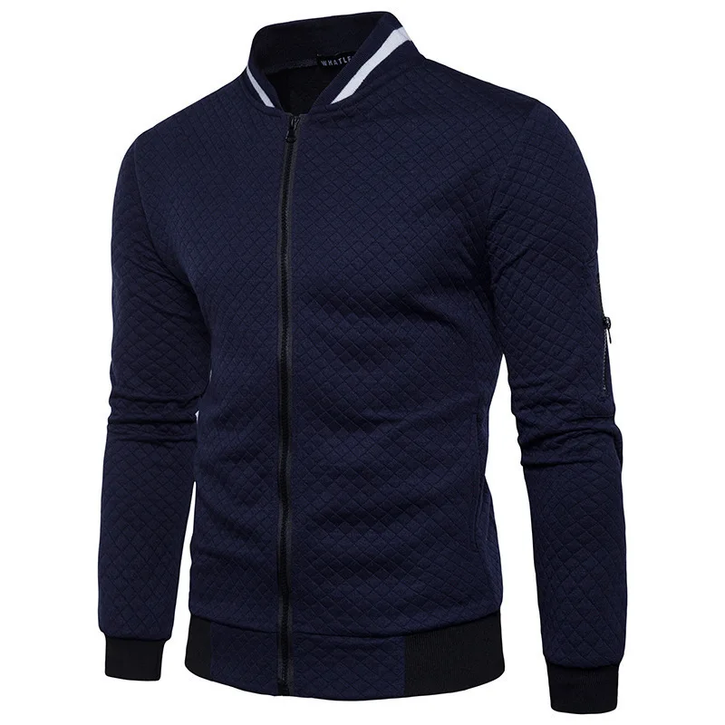 Spring Autumn Men's Sweatshirts with Zipper Pockets Thin Solid Color Half Tracksuit Casual Outdoor Long Sleeves Jacket Coat - Image 5