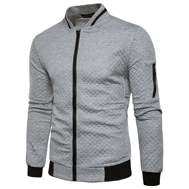 Spring Autumn Men's Sweatshirts with Zipper Pockets Thin Solid Color Half Tracksuit Casual Outdoor Long Sleeves Jacket Coat - Image 6