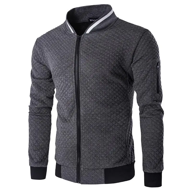 Spring Autumn Men's Sweatshirts with Zipper Pockets Thin Solid Color Half Tracksuit Casual Outdoor Long Sleeves Jacket Coat - Image 4