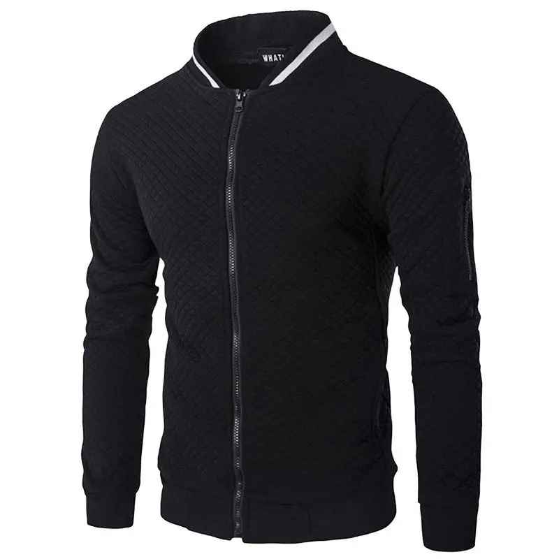 Spring Autumn Men's Sweatshirts with Zipper Pockets Thin Solid Color Half Tracksuit Casual Outdoor Long Sleeves Jacket Coat