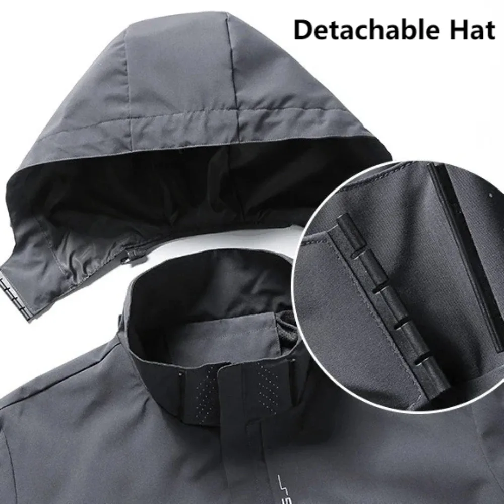 Spring Autumn Outdoor Punching Jacket Men Women Windbreaker Waterproof Hot Sale Jacket Coat Climbing Detachable Hat - Image 5