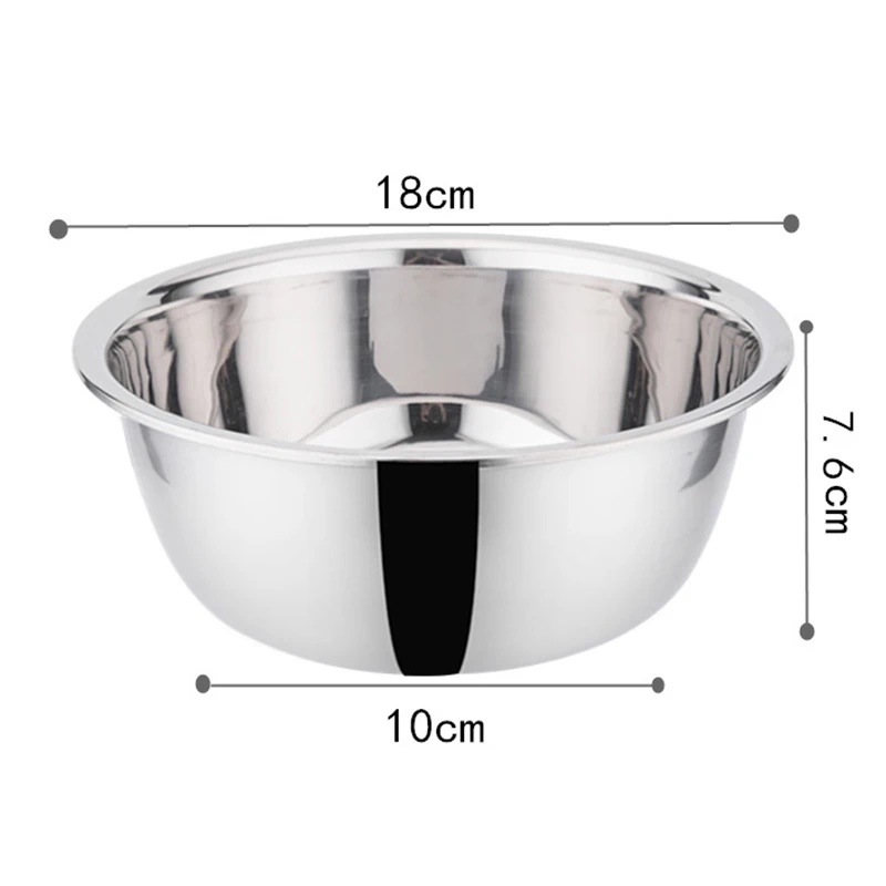 Stainless Steel Bowl DIY Cake Bread Salad Mixer Dinner Round Soup Rice Bowl Plate Kitchen Cooking Tools - Image 2