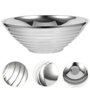 Stainless Steel Deep Bowls for Ramen Noodle Soup Salad Dessert Snack Serving Mixing Multi-Function Restaurant Home Bar Hotel Use