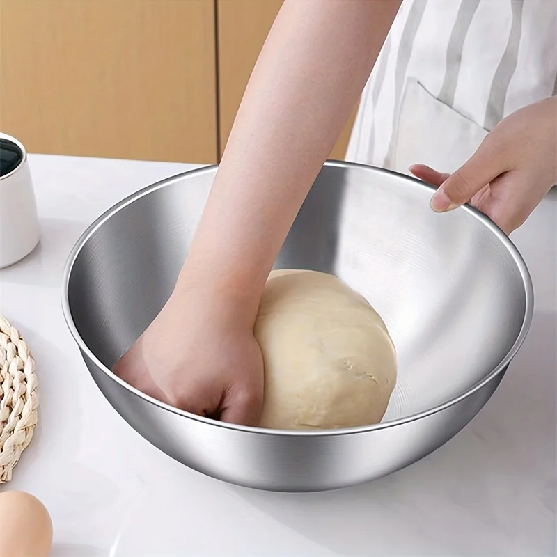 Stainless Steel Mixing Bowls with Measurements, Suitable for Home Use, for Mixing and Kneading, Salads, and Baking Salad Bowl - Image 4