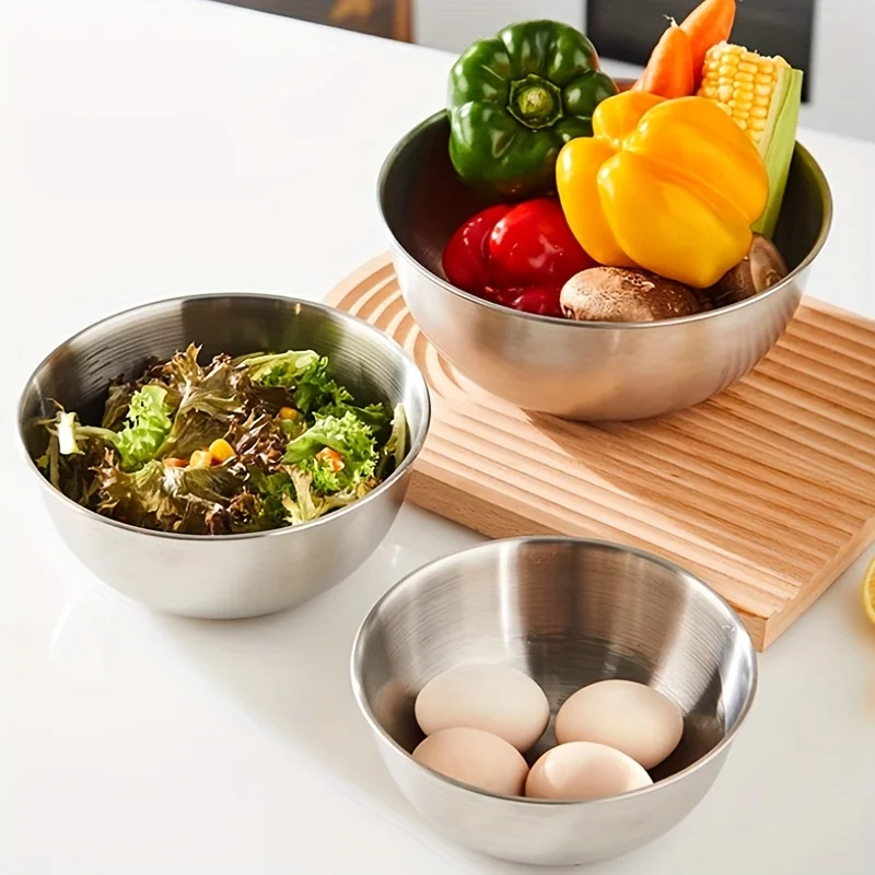 Stainless Steel Mixing Bowls with Measurements, Suitable for Home Use, for Mixing and Kneading, Salads, and Baking Salad Bowl - Image 6