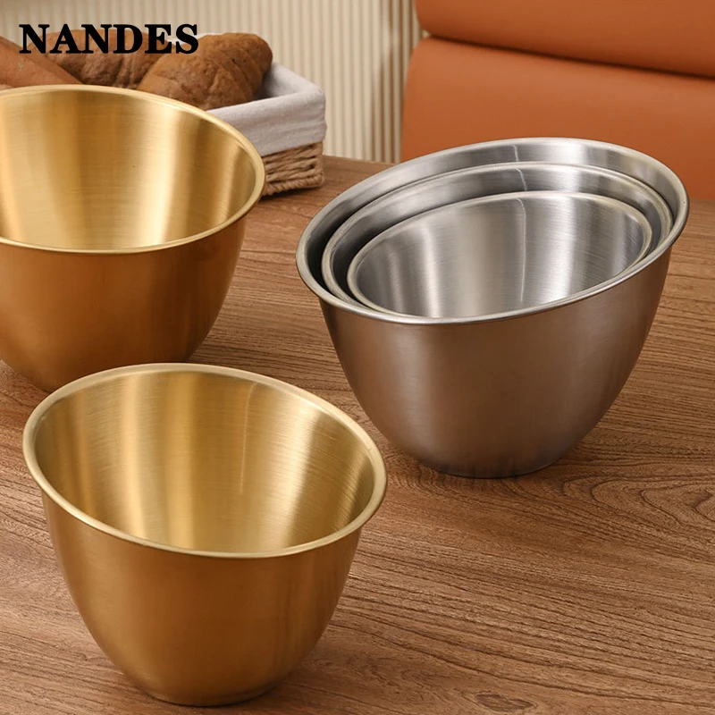 Stainless Steel Multifunctional Vegetable Bucket Barbecue Vegetable Bowl Hot PotRestaurant Slant Mouth Multi-purpose Mixing Bowl - Image 3