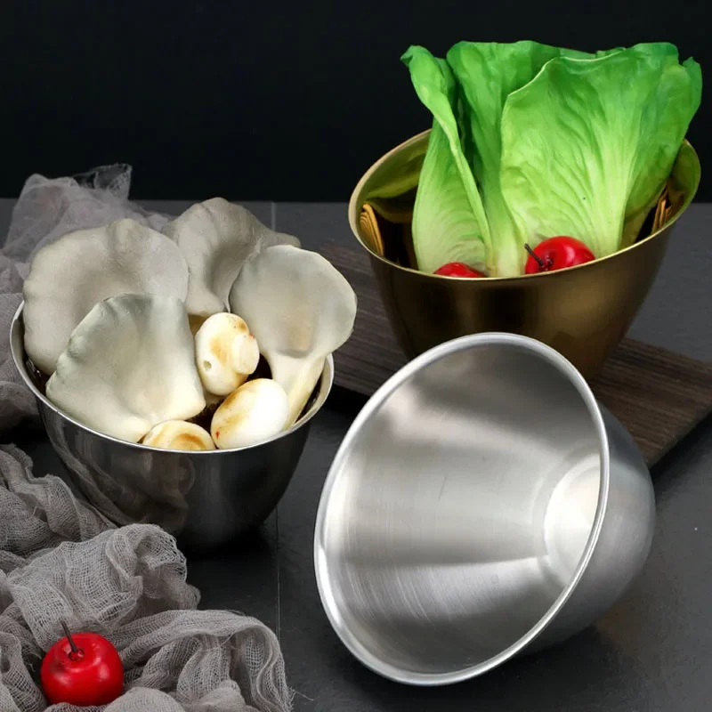 Stainless Steel Multifunctional Vegetable Bucket Barbecue Vegetable Bowl Hot PotRestaurant Slant Mouth Multi-purpose Mixing Bowl - Image 4